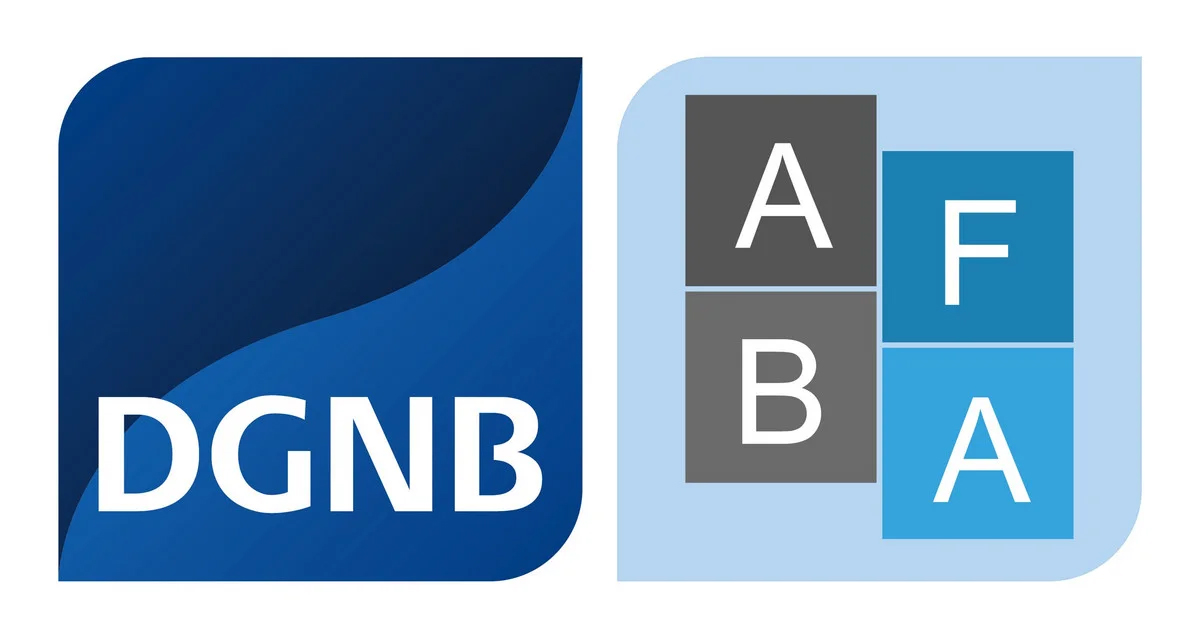 DGNB press photo Combined logo comprising the DGNB logo for the DGNB System and the AFBA seal